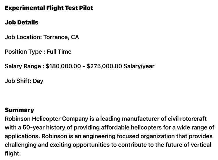 Job Opening | Experimental Flight Test Pilot